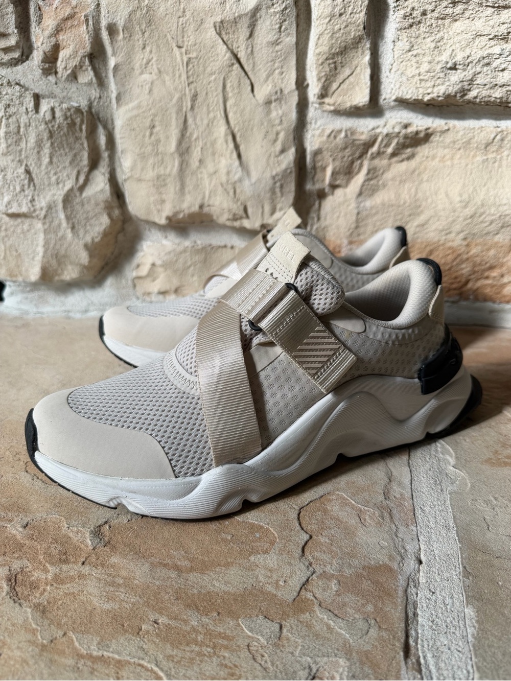 Sorel Beige Strap Athletic Sneakers